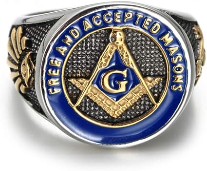 Amazon | IFUAQZ メンズ ステンレススチール フリーメイソンシンボル